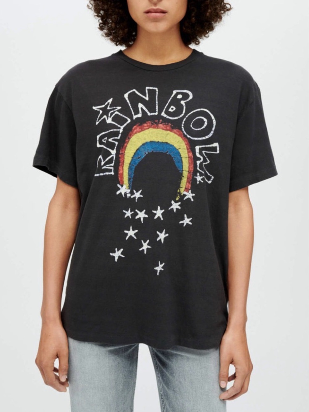 RE/DONE 90s Easy Tee Black Rainbow Tee 🌈🌈